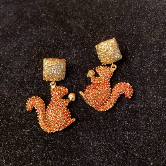 Jewelry - NWT Squirrel Pierced Earrings 18kt over brass dangle earrings